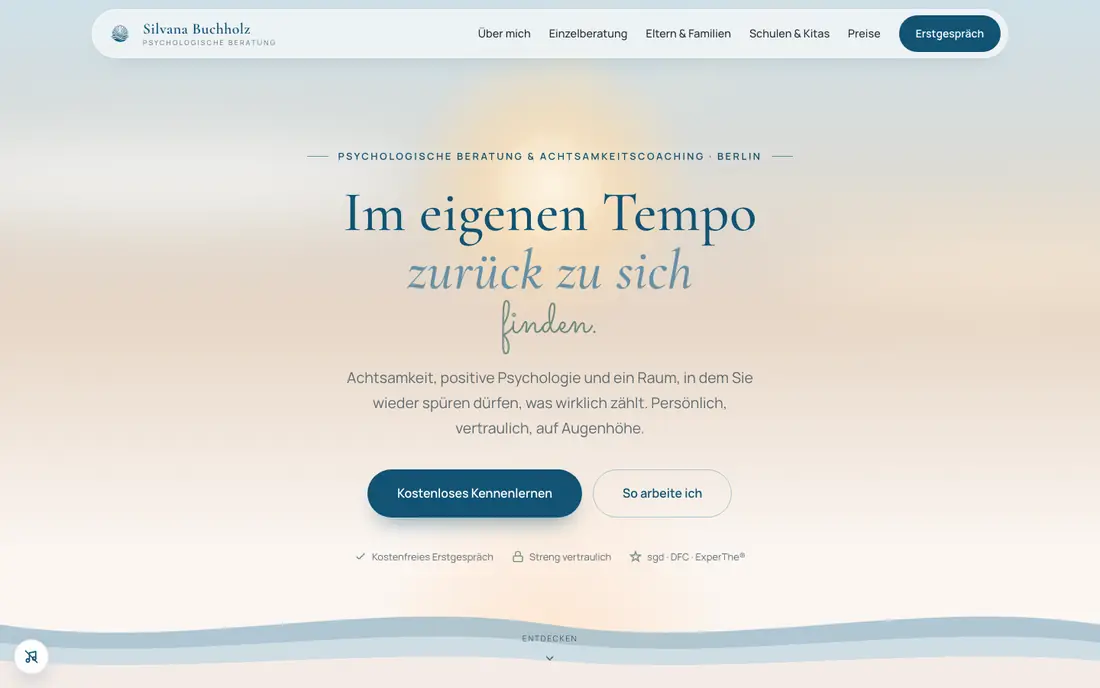 Screenshot der Website buchholz-psychologischeberatung.de