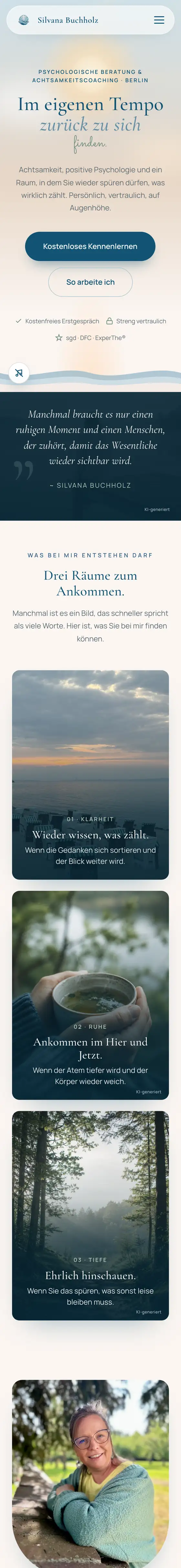Echte Kundenseite buchholz-psychologischeberatung.de am Handy